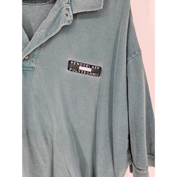 Carolina Cotton Men's Teal Rensselaer Polytechnic Hi-Low Polo Size XL - Picture 2 of 4